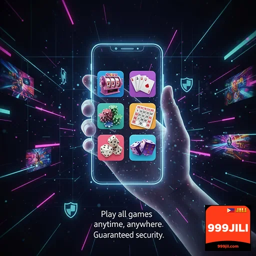User enjoying 999jili mobile casino app on smartphone